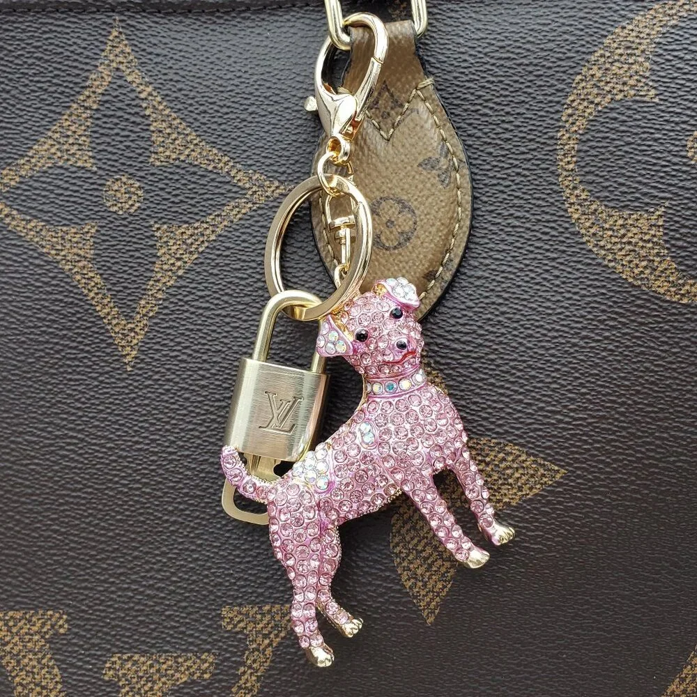 Authentic LV Louis Vuitton Gold Lock & Key 🔑 Unbranded Dog Keychain Charm